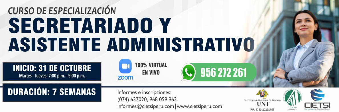 CURSO DE ESPECIALIZACIÓN EN SECRETARIADO Y ASISTENTE ADMINISTRATIVO 2023